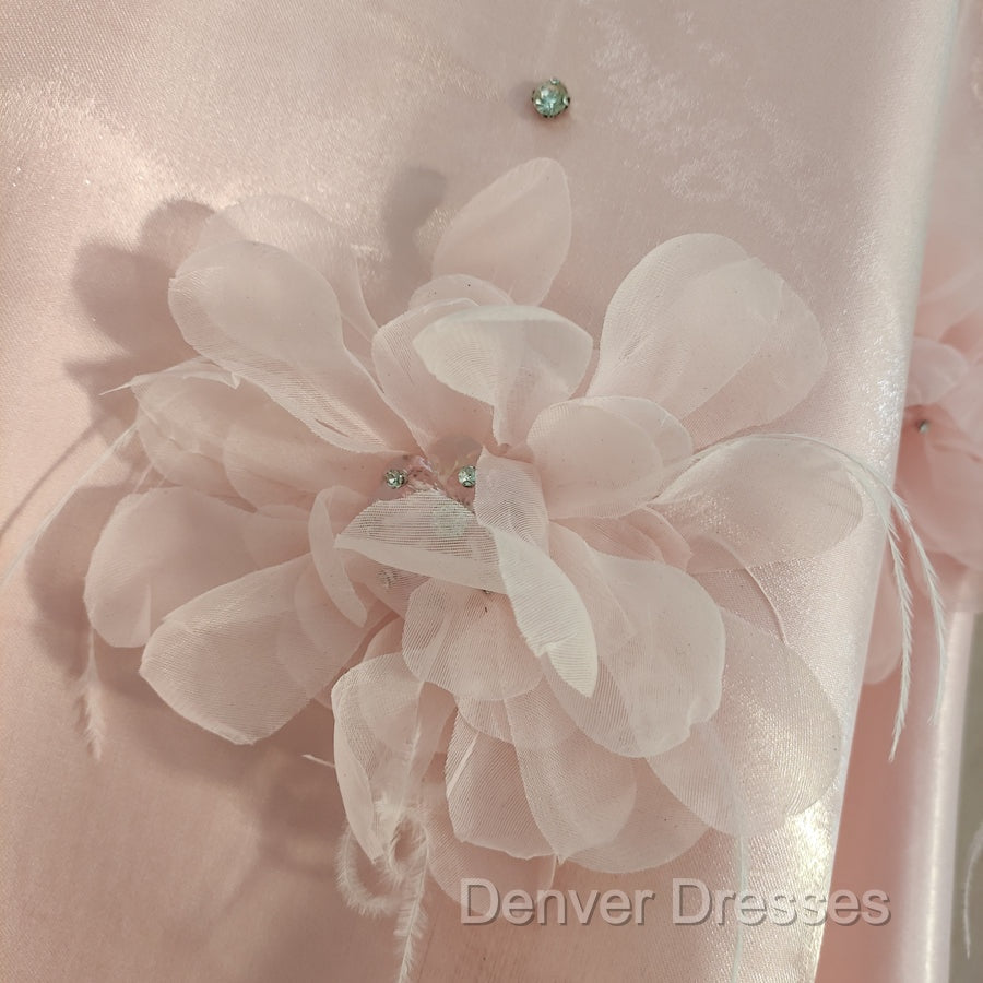 Cute A Line Halter Pink Travel Vacation Dress Short Satin Birthday Dress