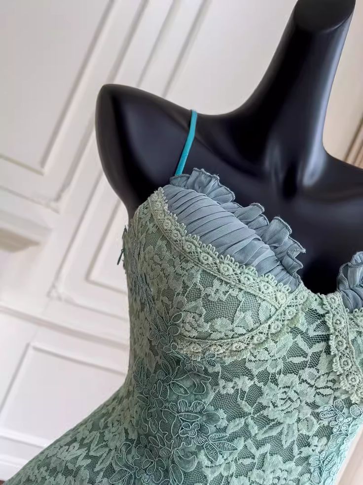 Barbie Raquel A Line Spaghetti Straps Green Lace Short Outfit Homecoming Dress