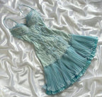 Barbie Raquel A Line Spaghetti Straps Green Lace Short Outfit Homecoming Dress