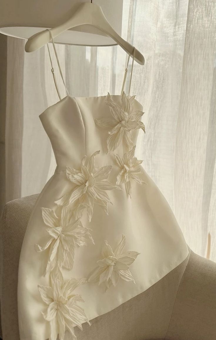 Cute A Line Straps Satin Ivory Homecoming Dress Party Dress Secondary image