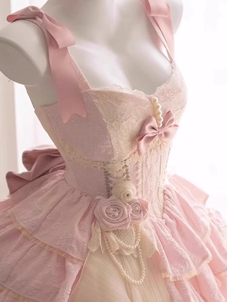 Cute Ball Gown Straps Sleeveless Short Pink Birthday Dress Birthday Outfits