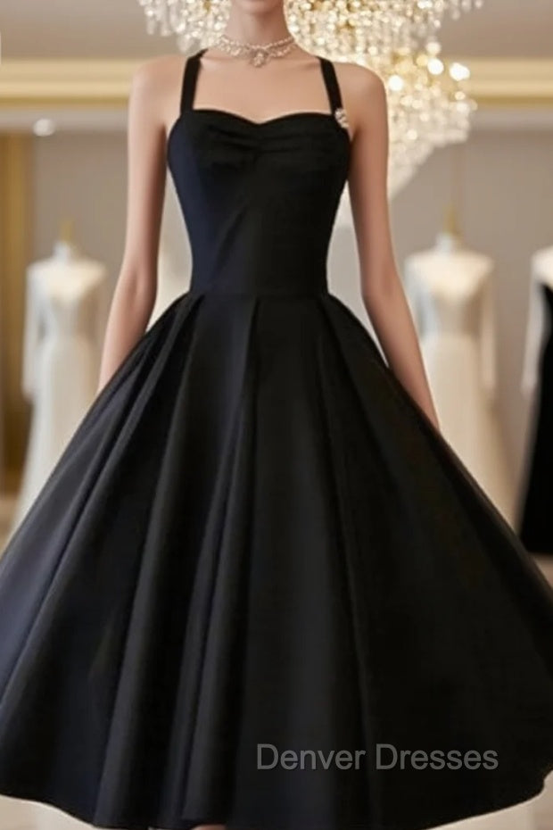 Cute Black Retro Short Prom Gown, Retro Prom Dress Main image
