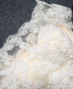 Cute Champagne Lace Short Prom Dress, Homecoming Dress