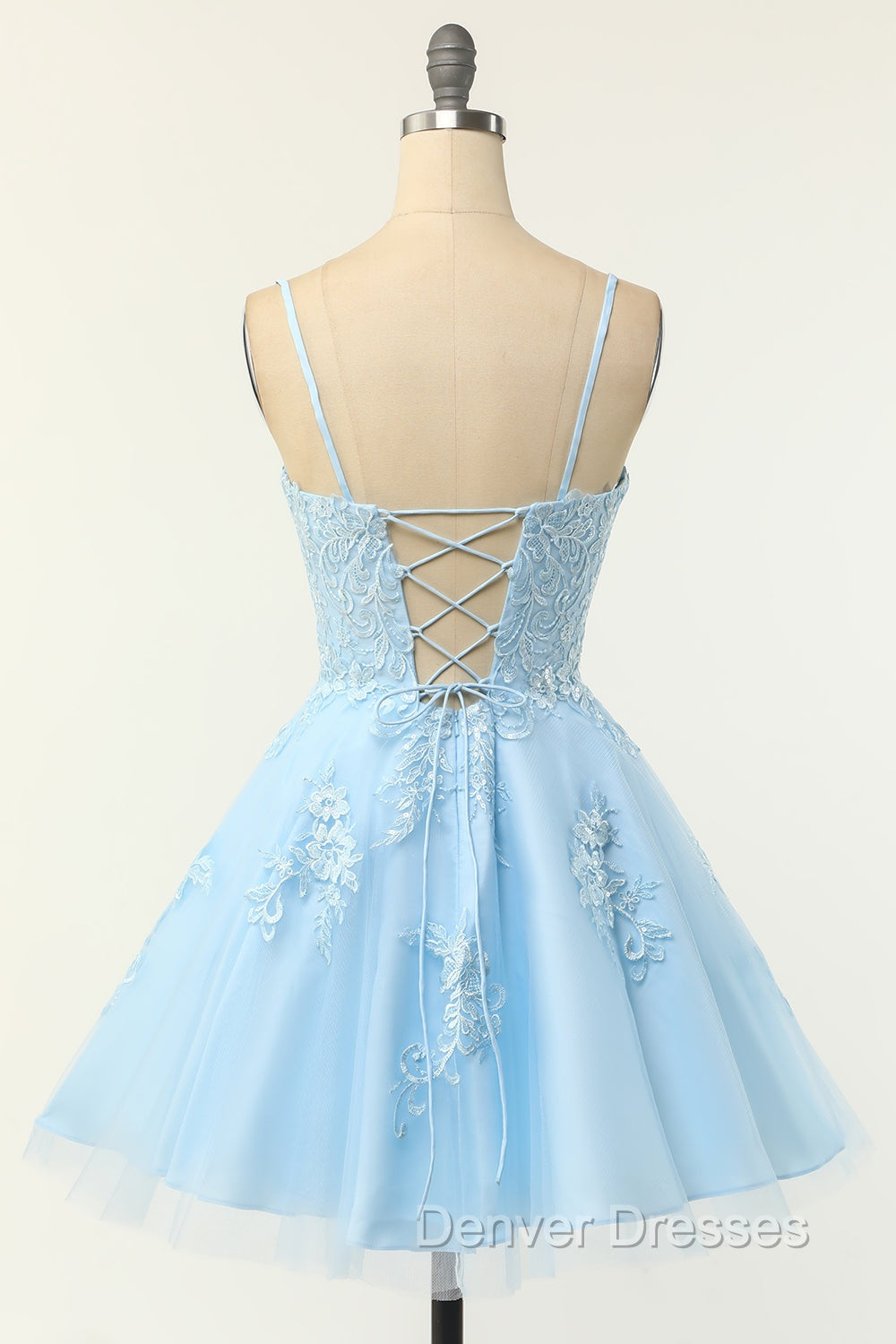 Cute Glitter Blue Homecoming Dress A Line Sequins Short Prom Dress with Appliques Secondary image