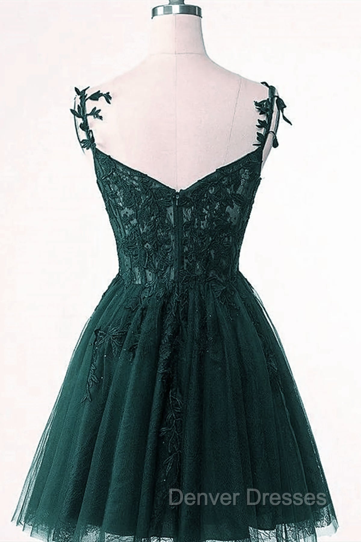 Cute Green Tulle Short Straps Sweetheart Homecoming Dress, Green Short Prom Dress Secondary image