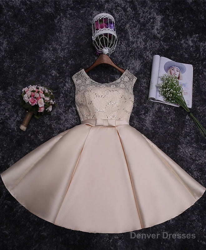 Cute Lace Sequins Short Prom Dress, Homecoming Dress