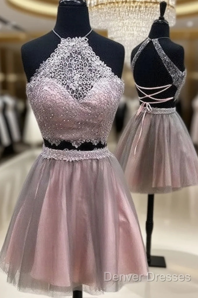 Cute Lace Tulle Short Prom Dress, Cute Homecoming Dress Main image