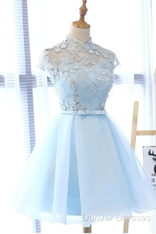 Cute Light Blue Homecoming Dress For Sale, Lovely Tulle Formal Dress, Party Dress