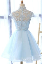 Cute Light Blue Homecoming Dress For Sale, Lovely Tulle Formal Dress, Party Dress
