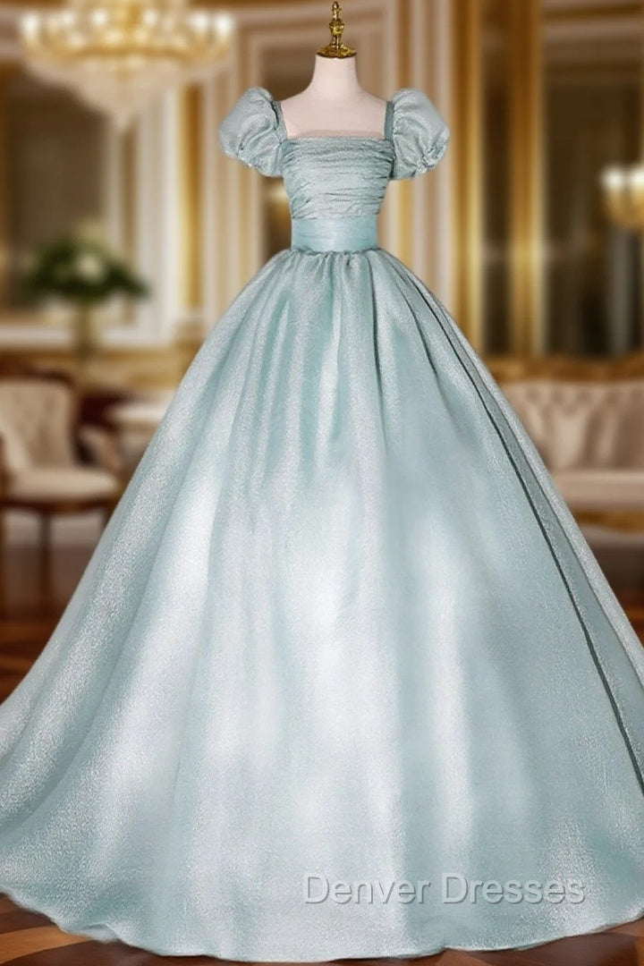 Cute Light Green Tulle Ball Gown Sweet 16 Dress Green Formal Dress prom Dress shops