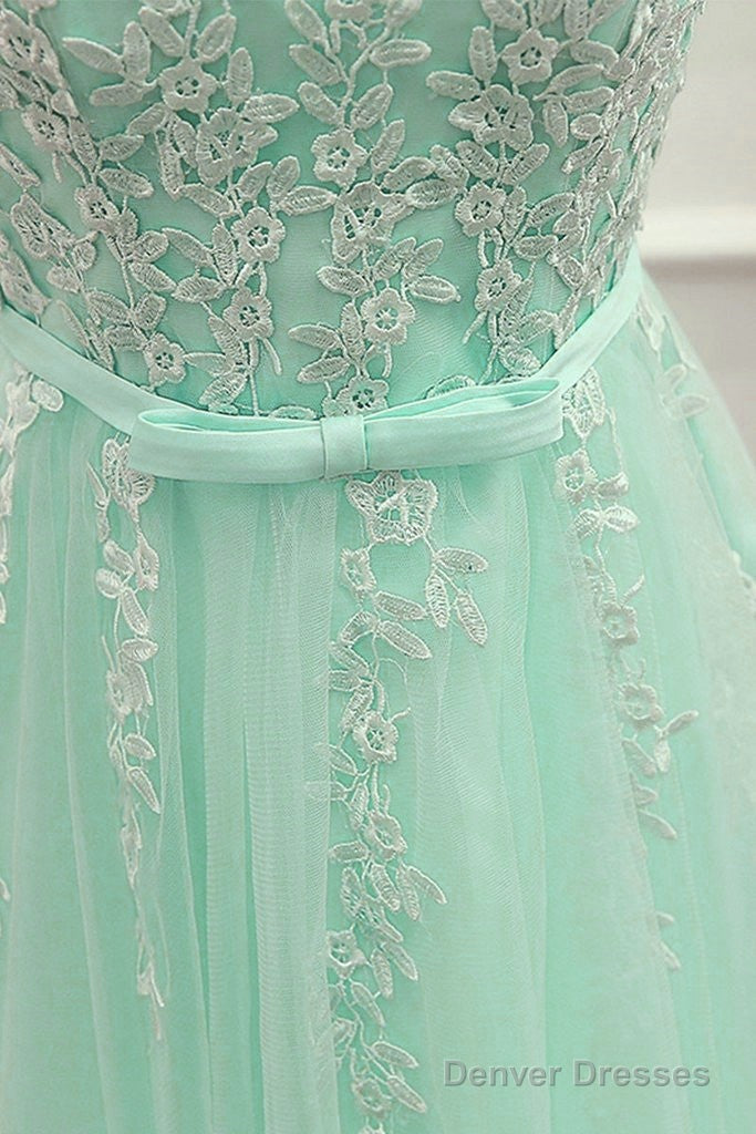 Cute Mint Green Tulle Short Party Dress With Lace Applique, Homecoming Dress Secondary image