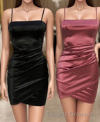 Cute Pleated Red Short Homecoming Dress Bodycon