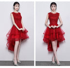 Cute Red High Low Dress, Red Party Dress , Homecoming Dress