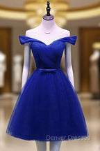 Cute Royal Blue Tulle Simple Party Dress , Lovely Formal Dress, Blue Homecoming Dress