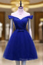 Cute Royal Blue Tulle Simple Party Dress , Lovely Formal Dress, Blue Homecoming Dress