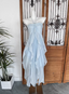 Cute Sky Blue Halter Neck Ruched Ruffled Chiffon Long Prom Dress Evening Dress