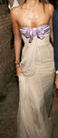 Cute Strapless Sheath Chiffon Party Dress Long Prom Dress With Bowknot,