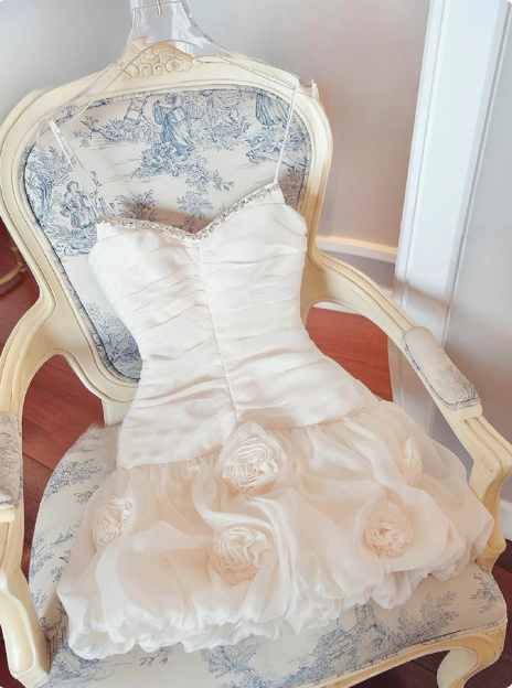 Cute Suspender 3D Flower Tulle Hip Wrap 17Th Birthday Homecoming Dress