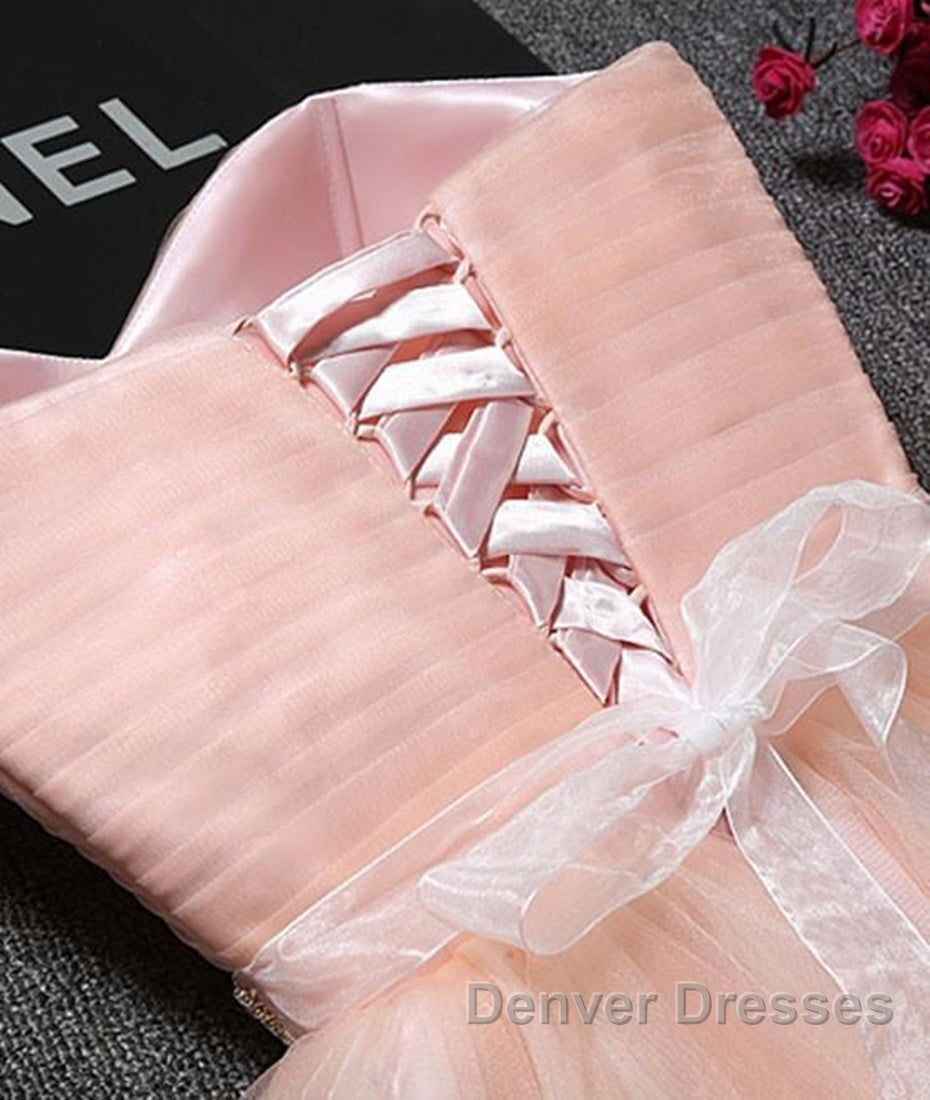 Cute Sweetheart Neck Backless Pink Short Prom Dress, Backless Pink Homecoming Dress, Pink Formal Evening Graduation Dress Secondary image
