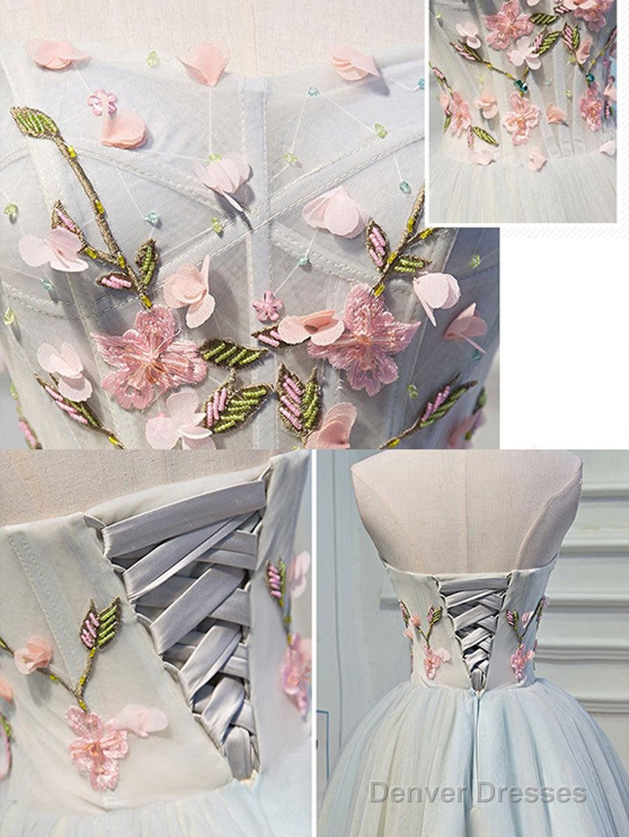 Cute Tulle Short Lace Applique Short Prom Dress Tulle Homecoming Dress