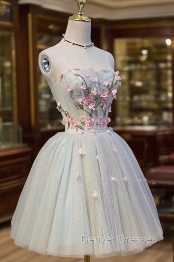 Cute Tulle Short Prom Dress with Lace, A-Line Homecoming Party Dress Secondary image