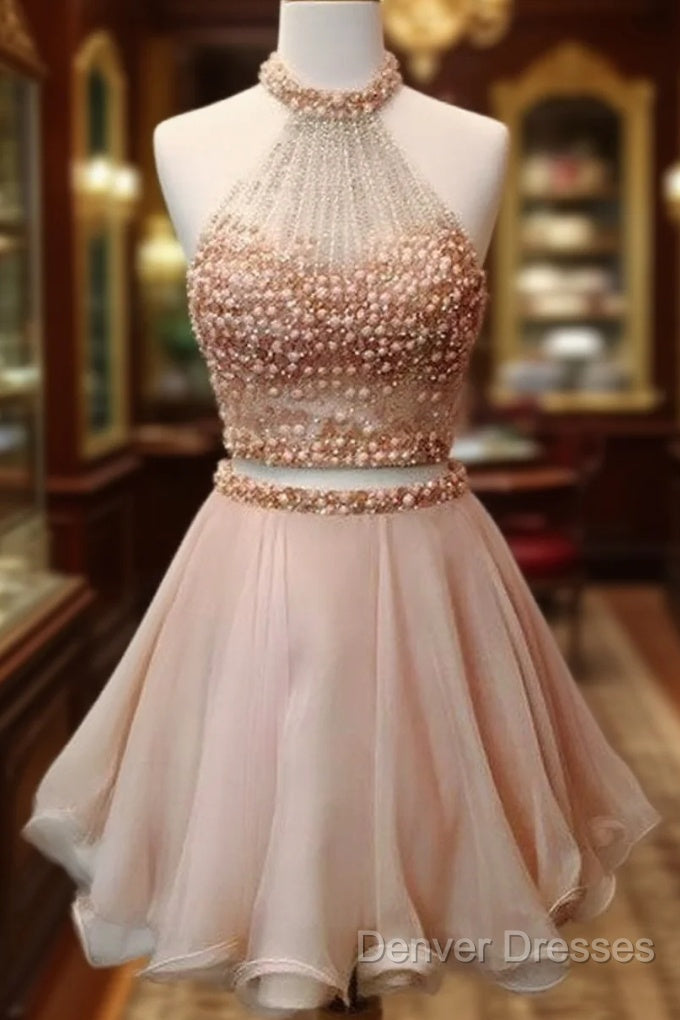 Cute Two Pieces Short Prom Dress, Cute Homecoming Dress Main image
