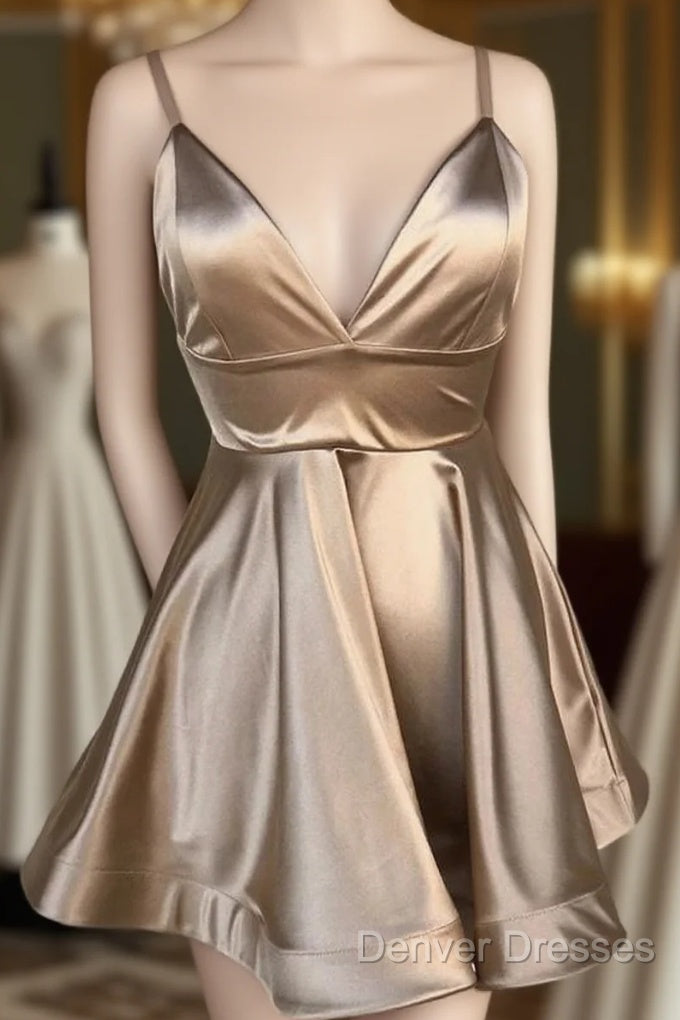 Cute V Neck Short Homecoming Dress Main image