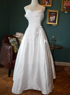Cute Pink Long Satin Straps Long Party Dress, A-Line Satin Prom Dress