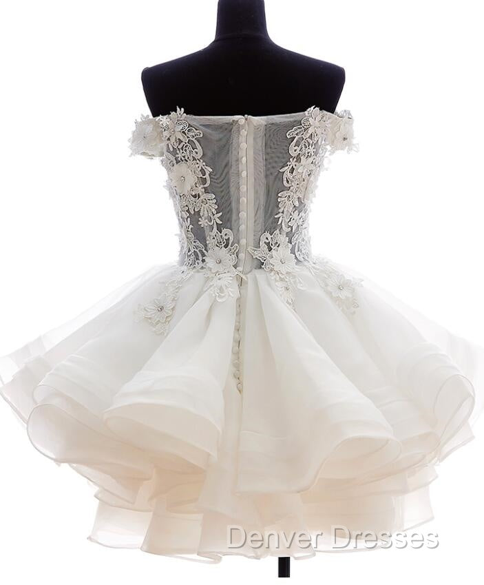 Cute White Organza Layers Short Prom Dress, New Party Dress Secondary image