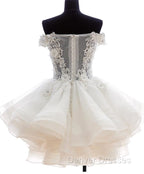 Cute White Organza Layers Short Prom Dress, New Party Dress