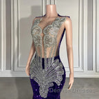 Sequined Sleeveless Mermaid Prom Dress with Beadings