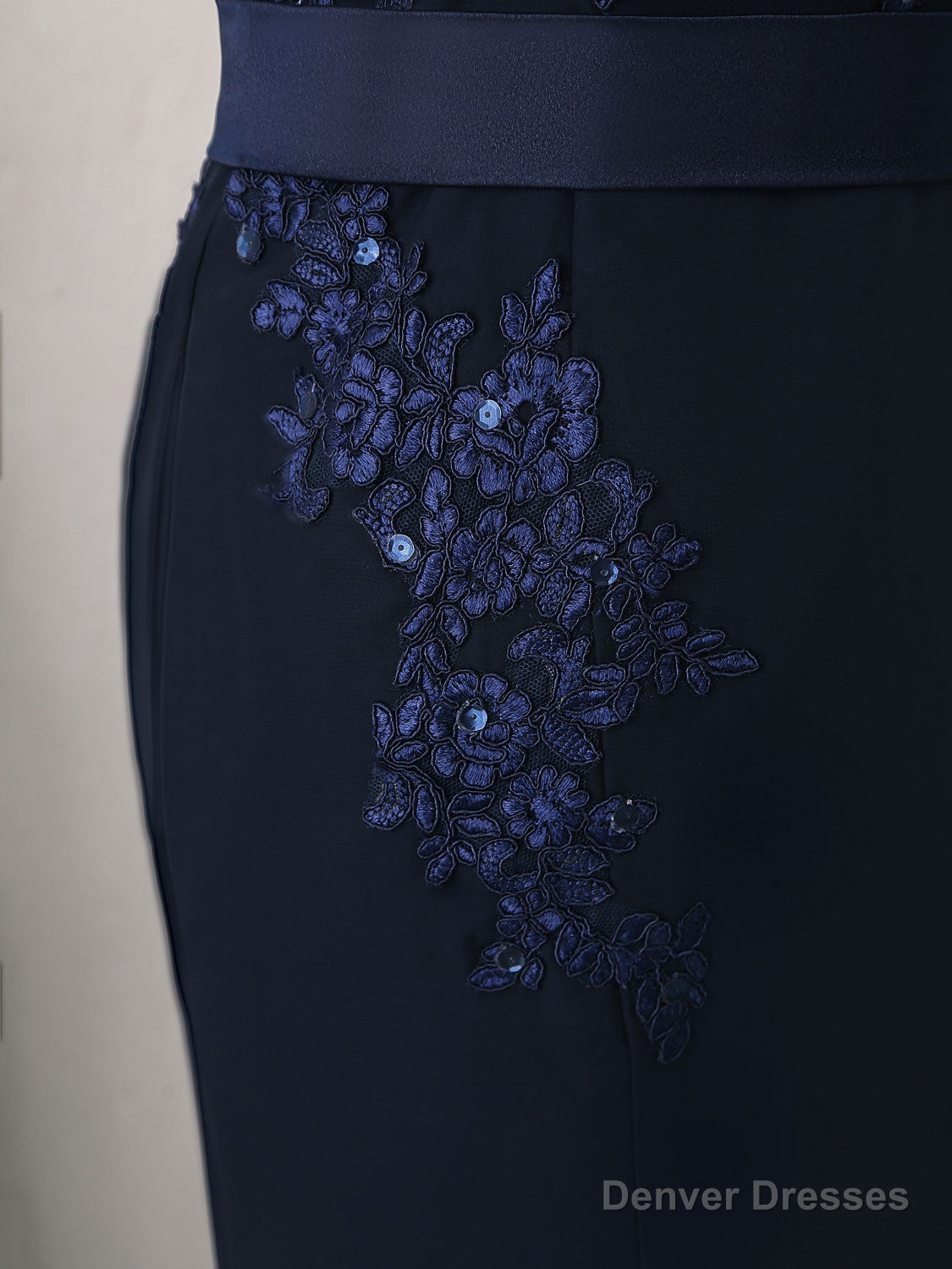 Dark Blue Sweetheart Mermaid Long Prom Dress, Dark Blue Evening Dress