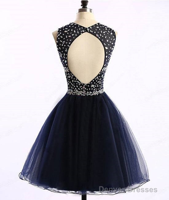 Dark Blue Tulle Short Prom Dress, Cute Homecoming Dress Secondary image
