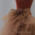 Dark Coffee Long Prom Dress, Dark Coffee Long Formal Graduation Dress