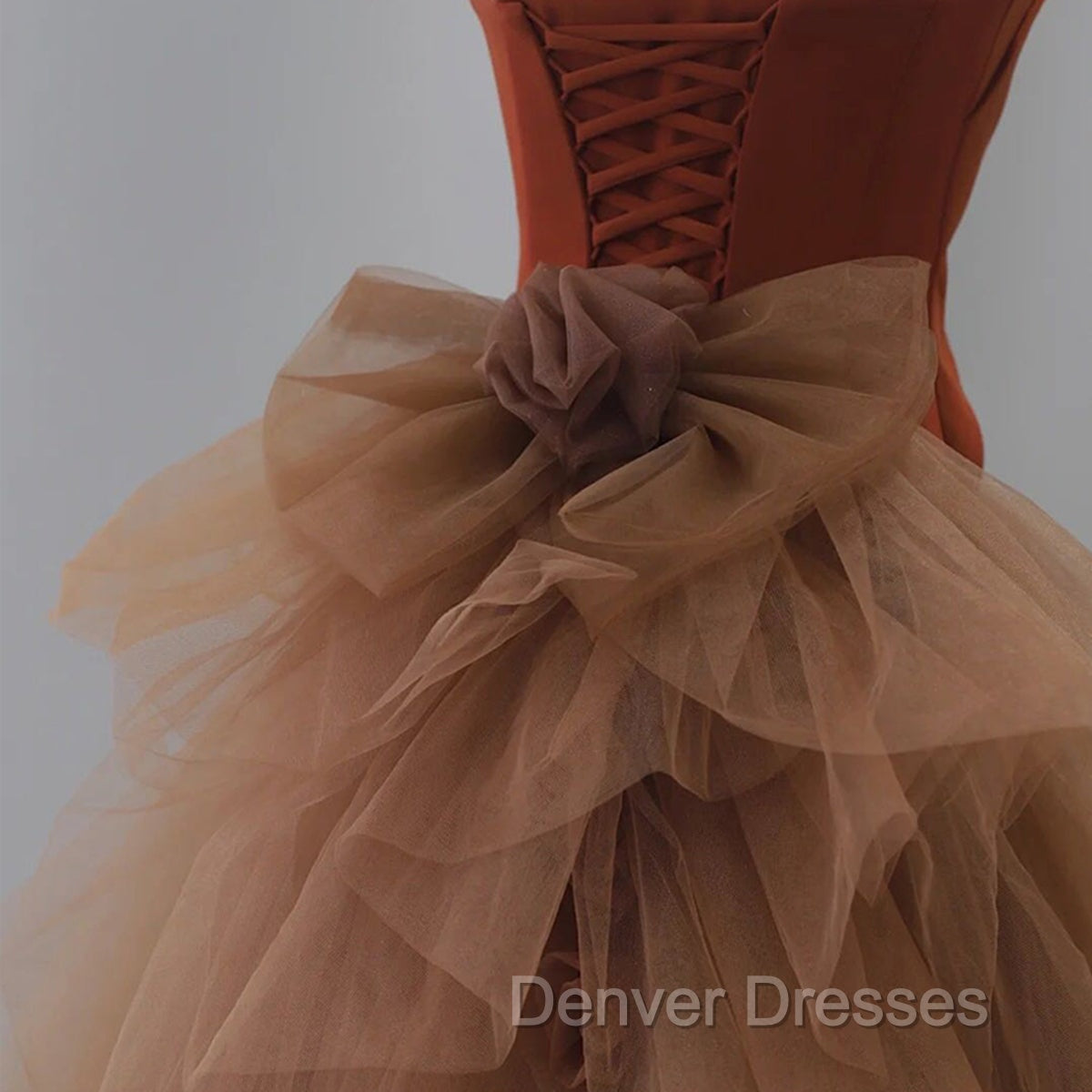 Dark Coffee Long Prom Dress, Dark Coffee Long Formal Graduation Dress
