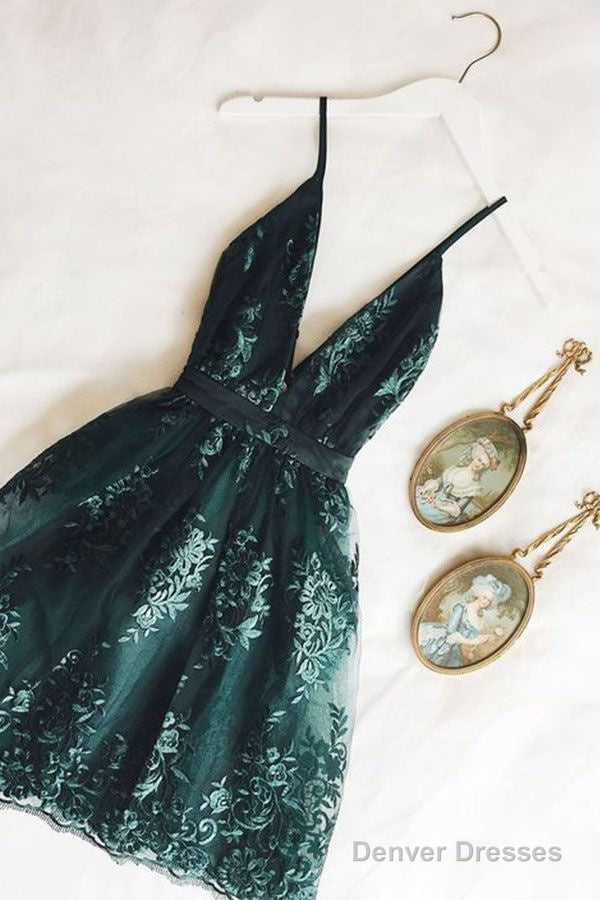 Dark Green Homecoming Dress, Short Hoco Dress Main image