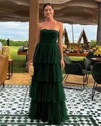 A Line Tulle Long Prom Dress Evening Party Dress