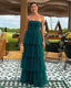 A Line Tulle Long Prom Dress Evening Party Dress