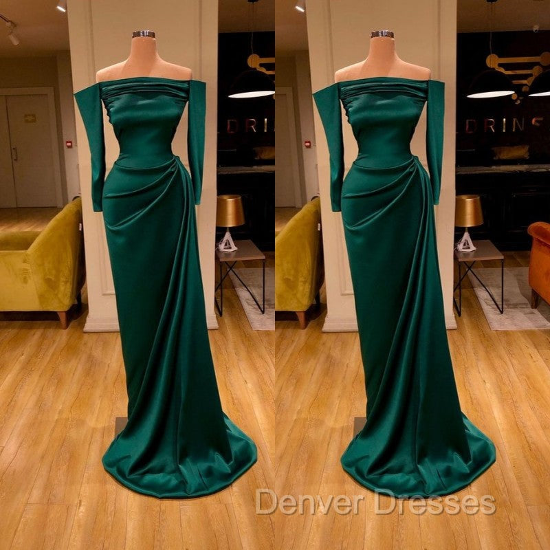 Dark Green Off-the-Shoulder Mermaid Prom Dress Long Evening Gowns Online Secondary image