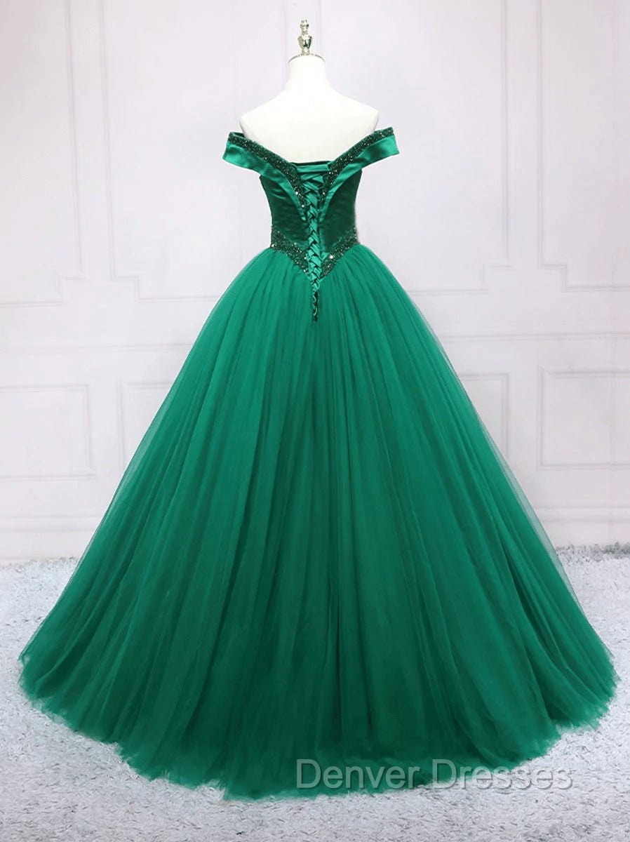 Dark Green Princess Long Formal Dress Green Party Dress Sweet 16 Dress prom Dress shops Secondary image