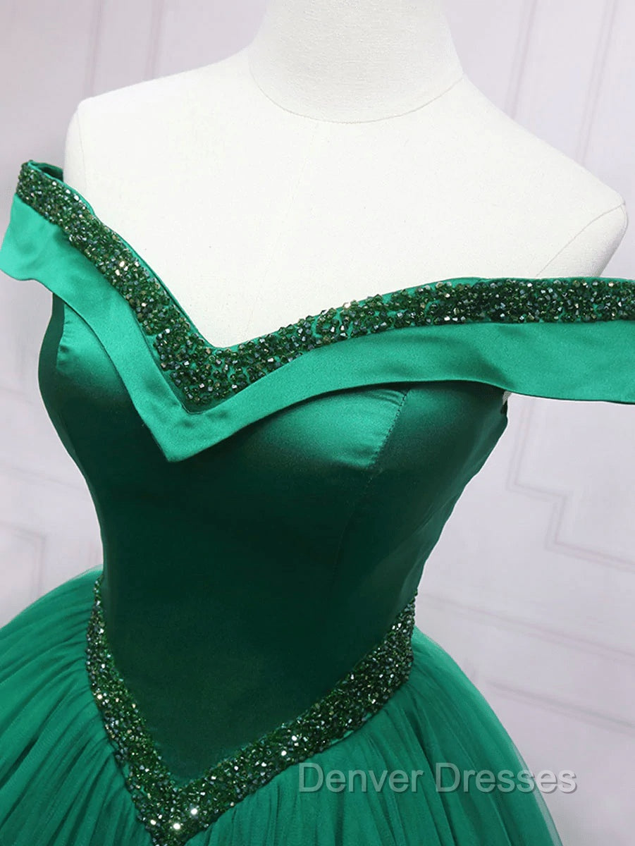 Dark Green Princess Long Formal Dress Green Party Dress Sweet 16 Dress prom Dress shops