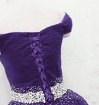 Dark Purple Beaded Tulle Off Shoulder Party Dress Purple Junior Prom Dress prom Dress shops