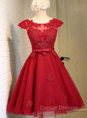 Dark Red New Homecoming Dress , Charming Short Formal Dress