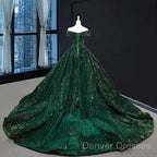 Deep Green Long Quinceanera Dress Sweet 16 Prom Dress Pageant Dress