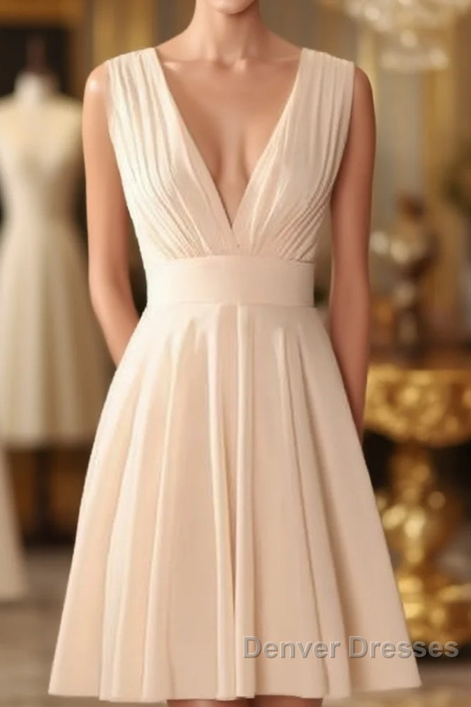 Deep V Neck Chiffon Homecoming Dress Main image
