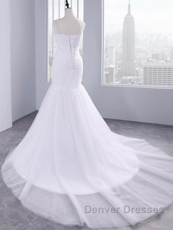 Delicate Ruffle Tulle Sweetheart Strapless Mermaid Wedding Dress Secondary image