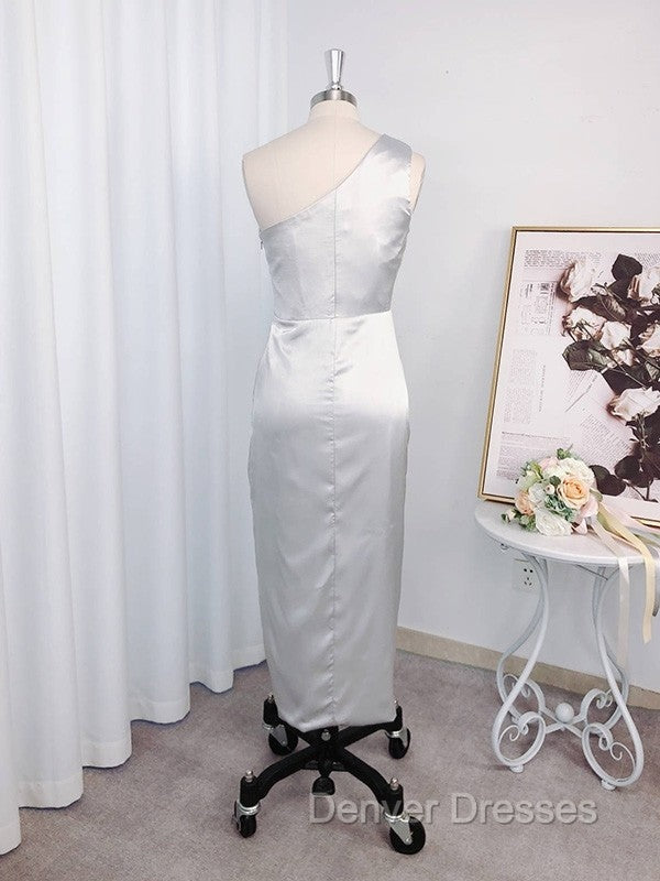 Designer Ruffles Sleeveless One Shoulder Asymmetrical Bridesmaid Dress