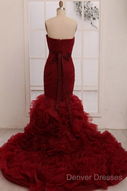 Dignified Trumpet/Mermaid Strapless Sweetheart Tiered Long Prom Dress Secondary image