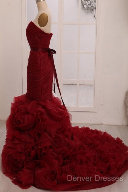 Dignified Trumpet/Mermaid Strapless Sweetheart Tiered Long Prom Dress