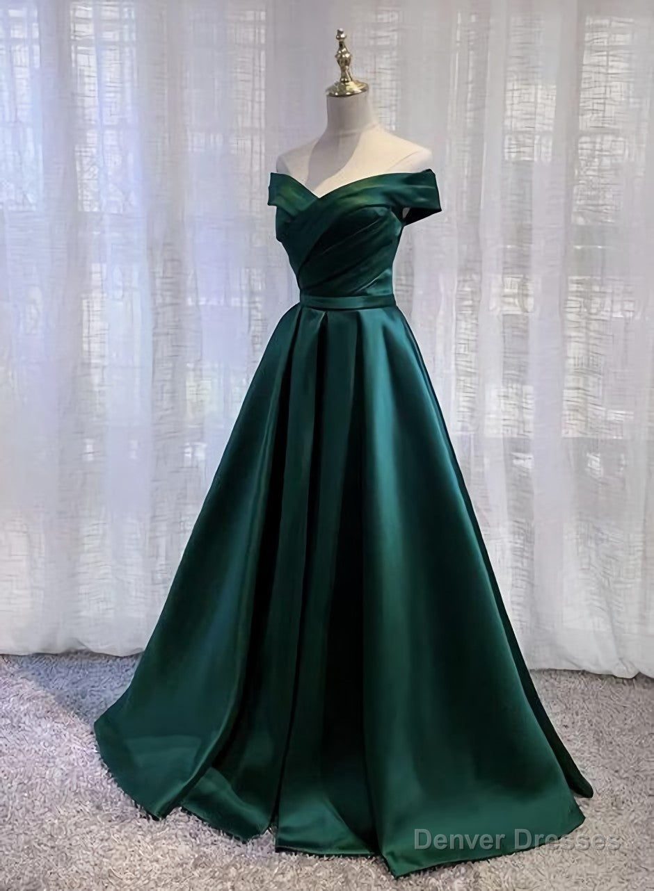 Prom Dresses, Satin Off The Shoulder Evening Gown Long Main image